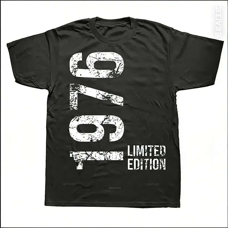 Retro T Shirts 48th Birthday 48 Years Men Women Clothing Vintage 1976 100% Cotton Short Sleeve Streetwear Gifts Summer T-shirt