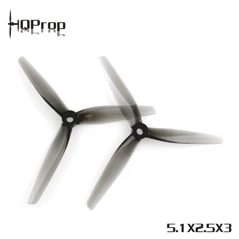 10Pairs(10CW+10CCW) HQPROP 5.1X2.5X3 Grey 5125 3-Blade PC Propeller M5 Shaft for RC FPV Freestyle 5inch 5.1inch Drones DIY Parts