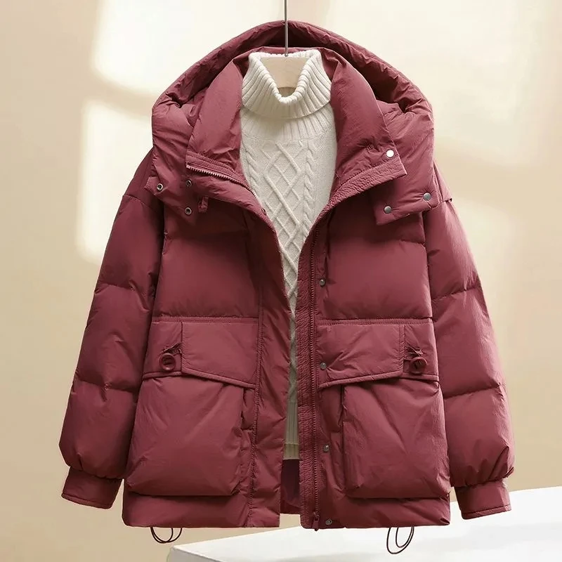 

Cotton Padded Jackets 2026 Autumn Winter New Korean Loose Hooded Stand Collar Thick Warm Joker Women Parka Coats Female Outwear