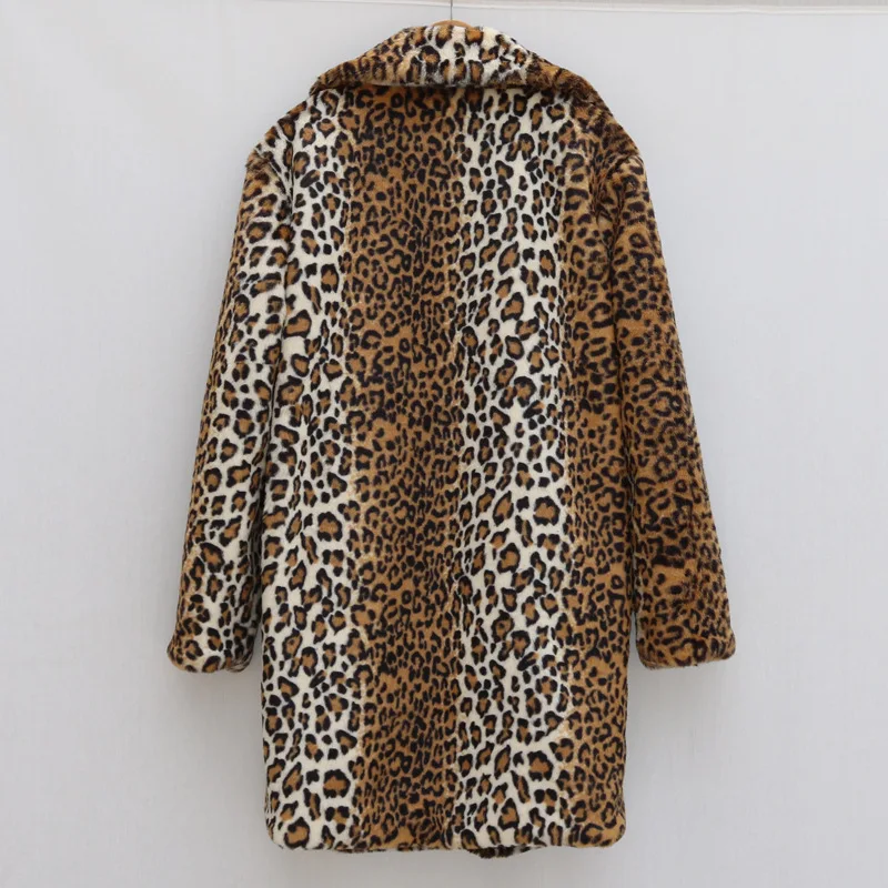 s-6XL Size 2024 Fashion Men Jacket Leopard Print Imitation Mink Fur Outerwear Men's Winter Coat Super Warm Casual Long Parkas