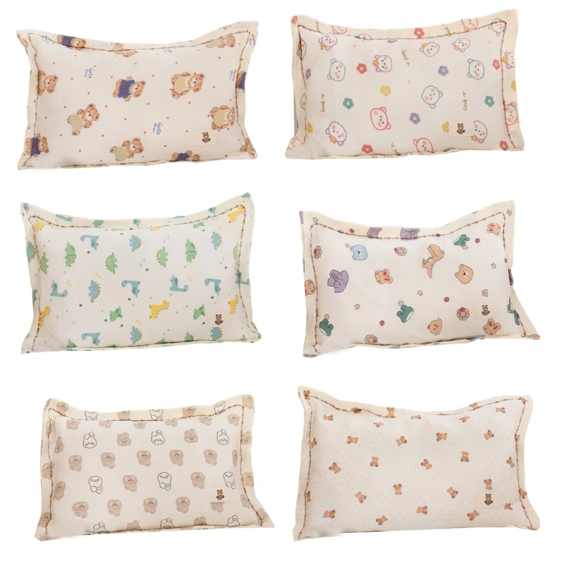 

Children's Soft Gauze Pillow Cover, 1pc/2pcs Skin Friendly Pillow Slipcover Lovely Print Pillow Case Protector for Kids