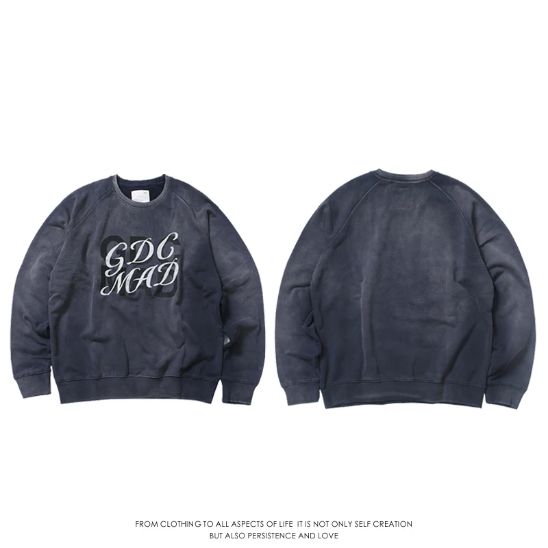 

MADN X G anghai Limited Edition Waed out round Ne Hoodie Men's Casual Comfortable Cotton Sweatirt ex