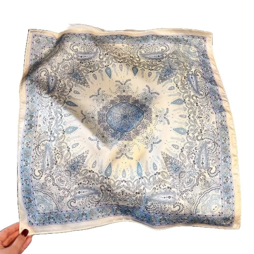 All-match Geometric Shape Print Scarf Hip Hop Korean Style Silk Scarf Spicy Girls Hair Scarf Punk Bandana Vacation