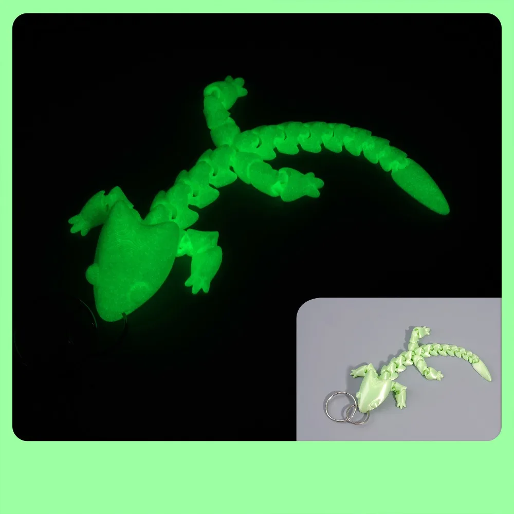 

3D Printed Chinese Dragon Keychain Fidget Toy Charms Adjustable Body Joints Pendant Mini Creative Articulated Dragon Lizard Toy