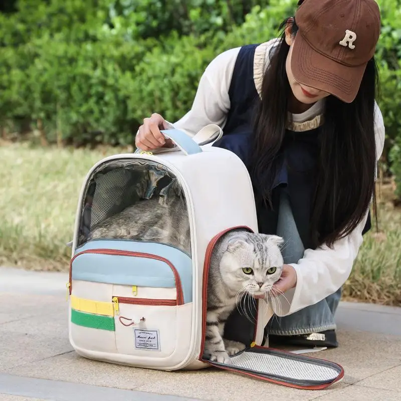 Pet Cat Bag Portable Pet Backpack Comfortable Breathable Large Capacity Single Shoulder/Handbag for Outdoor Travel Camping