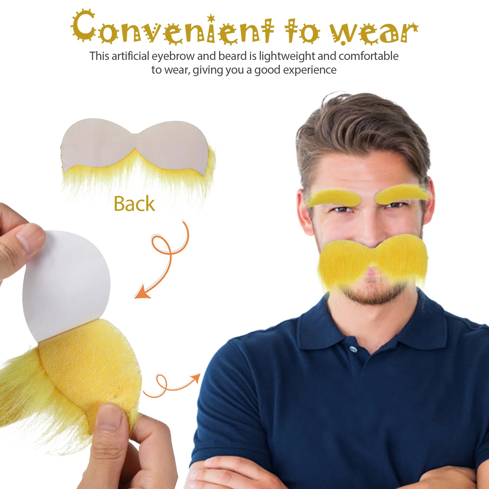 1 Juego de cejas artificiales, barba, accesorio para disfraz de Cosplay, decoración para fiesta de Halloween, accesorio, barba falsa, bigote falso, ceja para disfraz