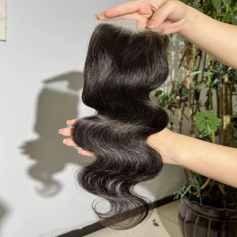 

13x4 Transparent Lace Frontal 180 Density 100% Human Hair For Women Pre Plucked Bleached Knots Brazilian Body Wave Lace Closure