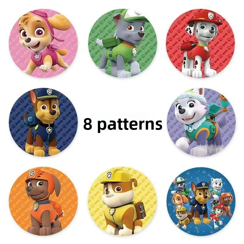 شريط لاصق كرتوني جديد 500 قطعة من Paw Patrol - ملصقات مكافآت لطيفة للأطفال، مستلزمات المدرسة والمعلمين، هدية قرطاسية للأطفال #2