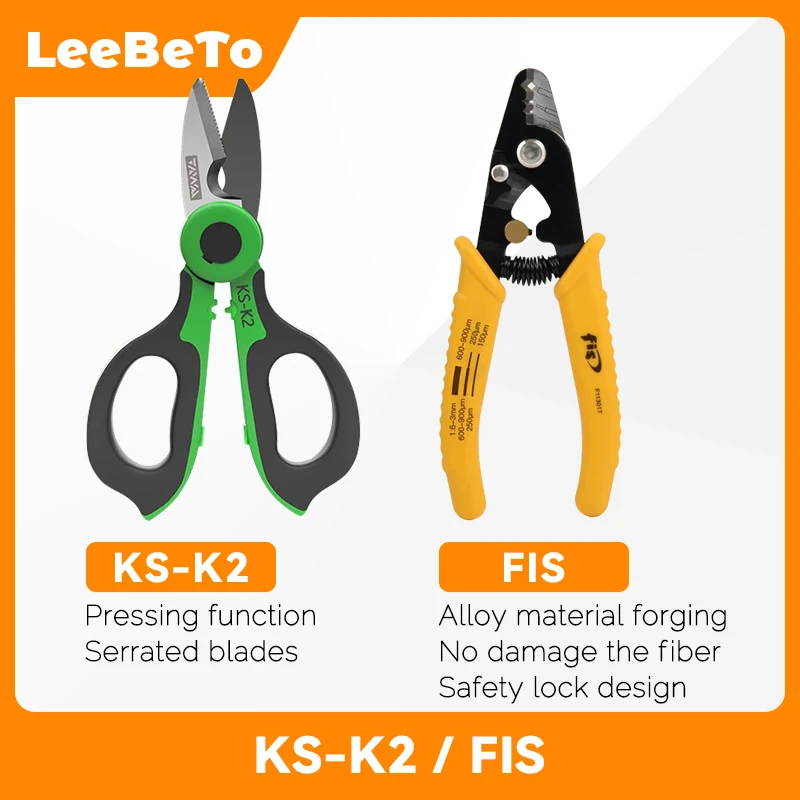 

Handheld TAWAA KS-K2 Fiber Optic Kevlar Scissors Fiber Optic Kevalr Cutter Stainless Steel Scissors with 3 Holes Fiber Stripper