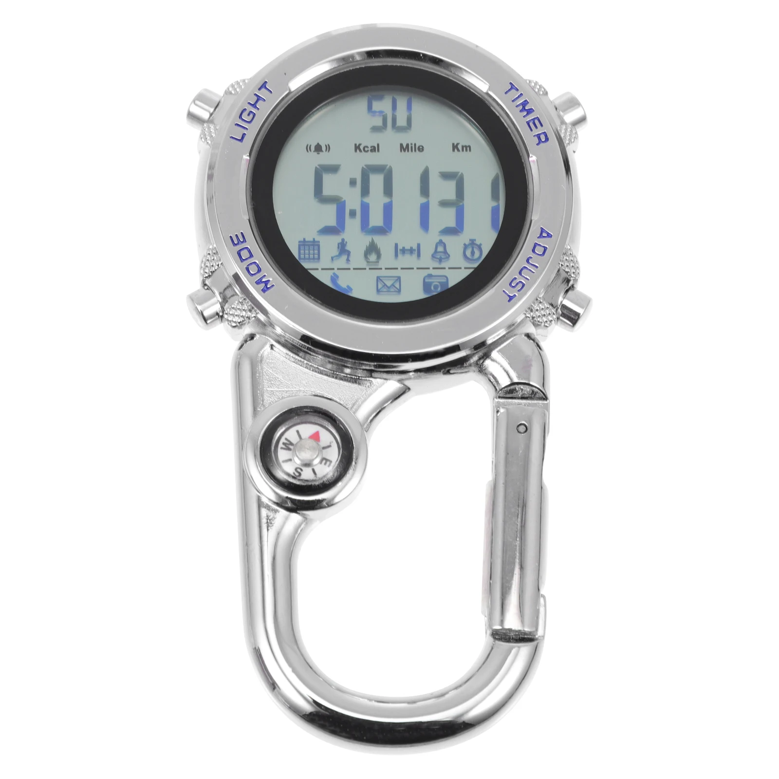 1pc Luminous Stainless Steel Mountain Climbing Watch Belt Fob Glow In The Dark Outdoor Camping Gift Halloween Birthday Christmas