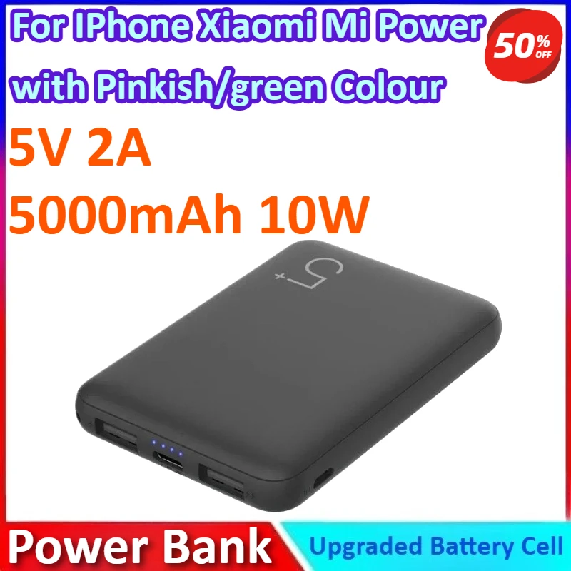 5V 2A 5000mAh 10W Новое полимерное портативное зарядное устройство для телефона Type C Power Bank для IPhone Xiaomi Mi Power Bank с розово-зеленым цветом 5V 2A 5000mAh 10W Новое полимерное портативное зарядное устройство для телефона Type C Power Bank для IPhone Xiaomi Mi Power Bank с розово-зеленым цветом