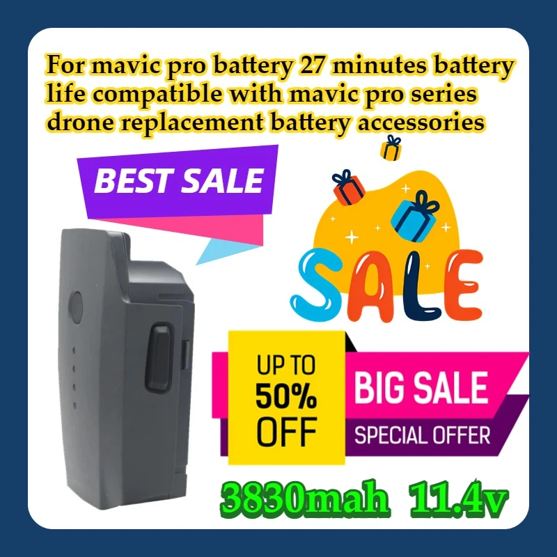 

For mavic pro battery 27 minutes battery life compatible with mavic pro series drone replacement battery accessories