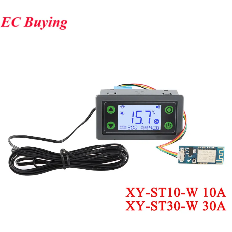 ST10W ST030W 10A 30A WIFI Remote Thermostat Temperature Controller Module 6-30V Cooling Heating APP Temperature Collection