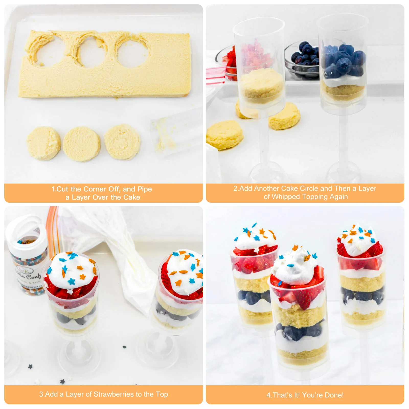

50Pcs Push Up Cake Holders High Quality Food-Safe PP Push Containers for Jelly Cheesecake Ice Cream Pushcake Cup