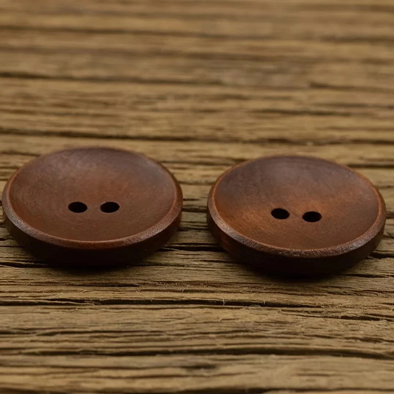 10/20/30pcs Vintage Wooden Buttons For Coats Windbreakers Cardigans Double-Sided Cashmere Finish Assorted Sizes 15/18/20/23/25Mm