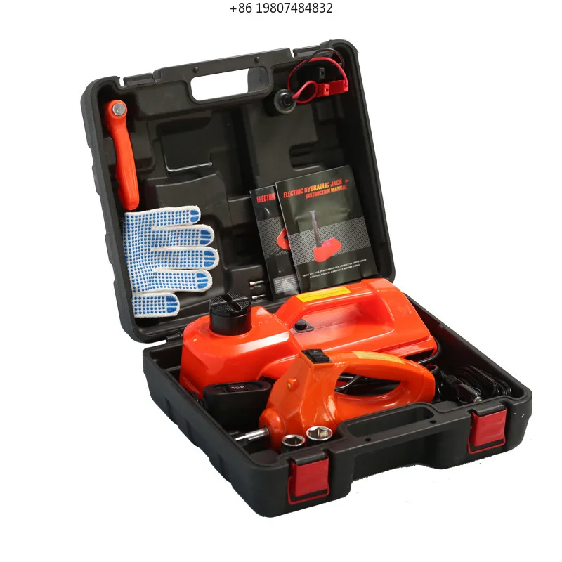 Jack Kit with Steel Electric Air Inflation Pump Portable 5 Tons 12V Electric Hydraulic Jack 2-in-1 Car