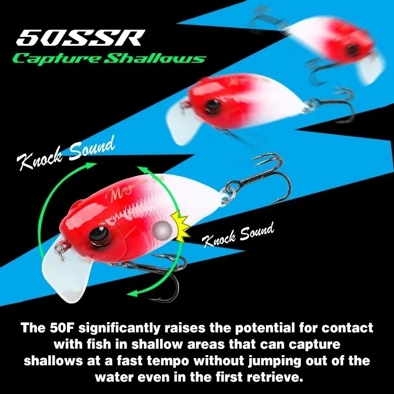 TSURINOYA الساحر 50F 8.5 جرام 50 مللي متر كرانكبيت الصيد إغراء الضحلة المدى العائمة كرنك Wobblers سطح الطعوم الاصطناعية بايك باس