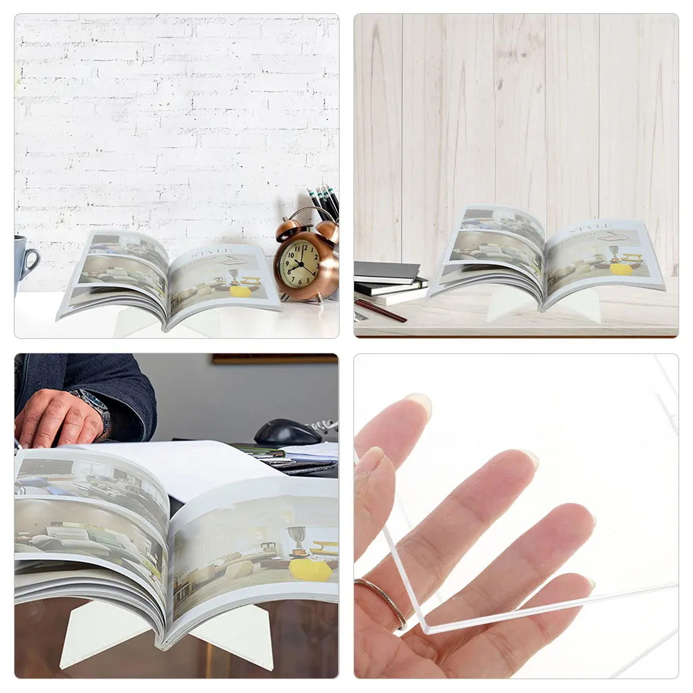 

Acrylic Book Stand Large Transparent 15x31cm 4mm Thick for Magazines Cookbooks Recipe Holder Sturdy Reliable Reading Kitchen Use