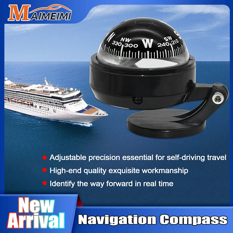 Outdoor Sea Marine Military Electronic Boat Ship Vehicle Car Compass Navigation Positioning High Precision LED Night Light