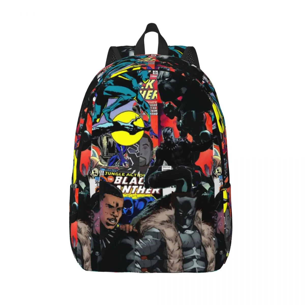 

Custom Black Panther Comic Wallpaper Cartoon Canvas Backpacks for Men Women Waterproof College School Bag Print Bookbag