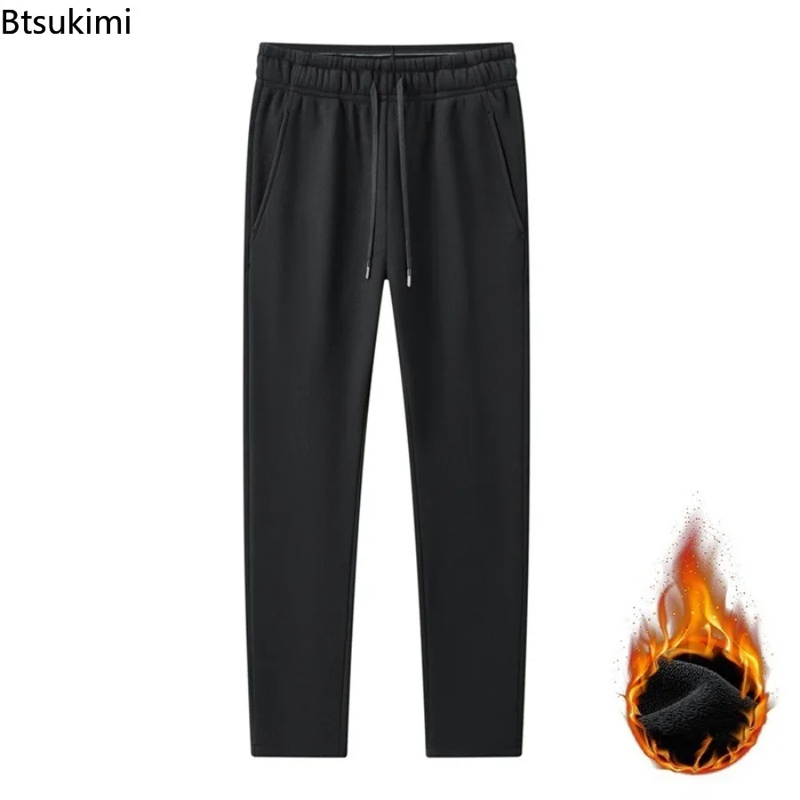 Plus Size 8XL 9XL Men Pants Autumn Winter Polar Fleece Thicken Casual Trousers Elastic Waist Drawstring Thermal Sweatpants Male