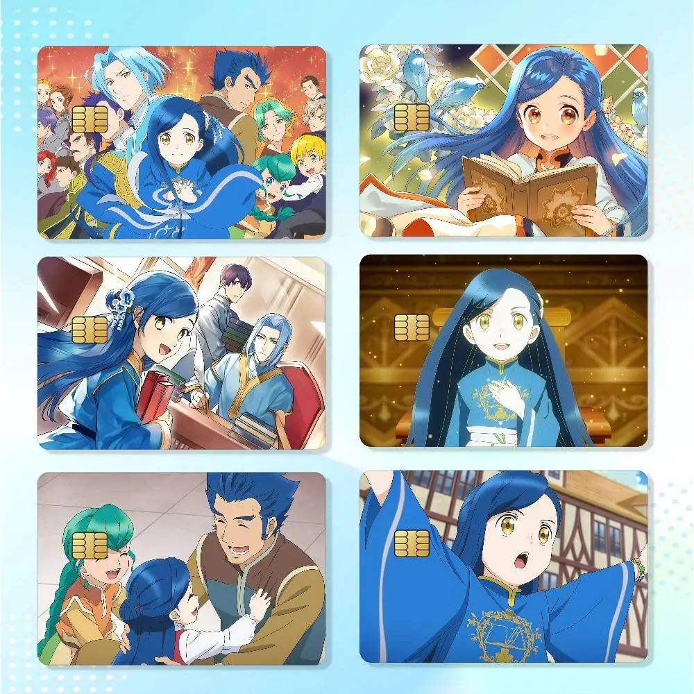 Anime A-Ascendance of A B-Bookworm Credit Skin Cover Card Stickers 4PCS Film Bus Pass Front Decoration Bank Debit Waterproof