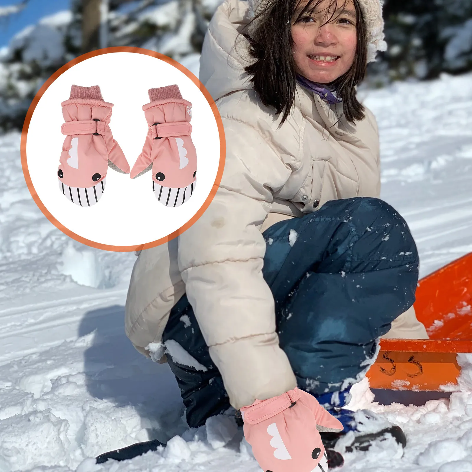 

2 пары детских водонепроницаемых зимних лыжных варежек для детей, теплые перчатки для катания на лыжах и активного отдыха на снегу