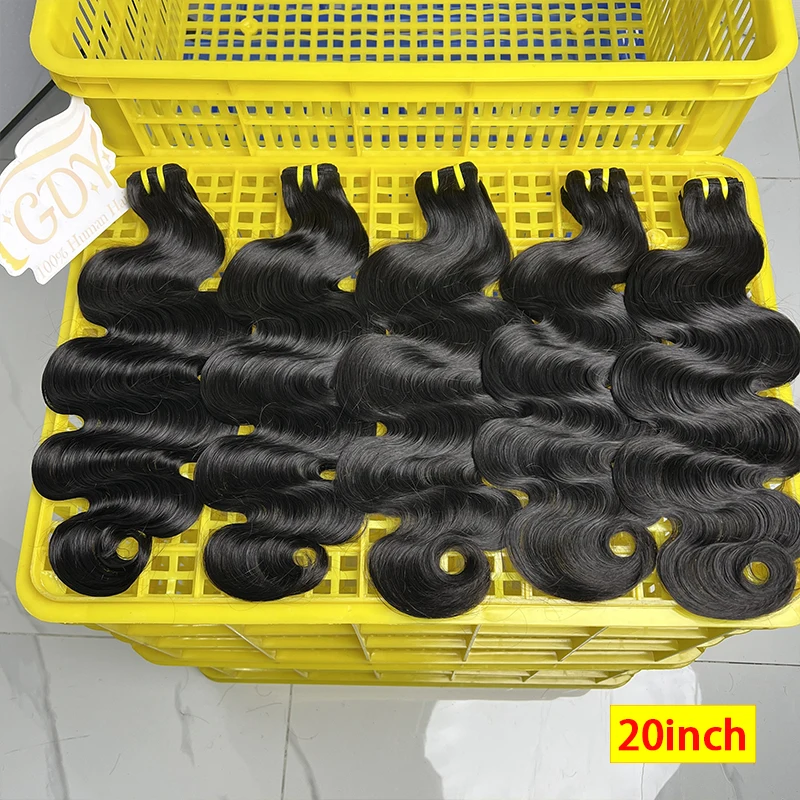 GDYLuxury 100% Unbehandeltes Echthaar Body Wave Bündel Vietnamesische Rohe Jungfrau-Haarverlängerungen Doppelt Gewebt Natürliche Farbe 10-30 Zoll – Detail 5