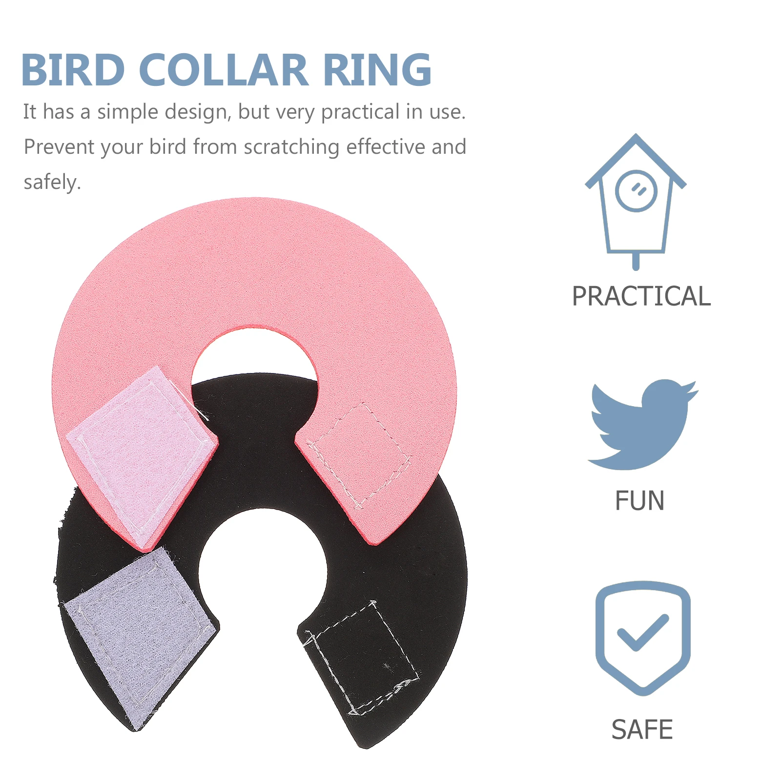 

2pcs Anti-biting Collar Pet Bird Adjustable Neck Protector Prevent Pecking Safe Bird Collar Ring Parrot Neckband Pet Supplies