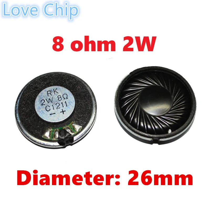 

10pcs New Original Ultra-thin Mini speaker 8 ohms 2 watt 2W 8R speaker Diameter 26MM 2.6CM thickness 5MM Loud speakers