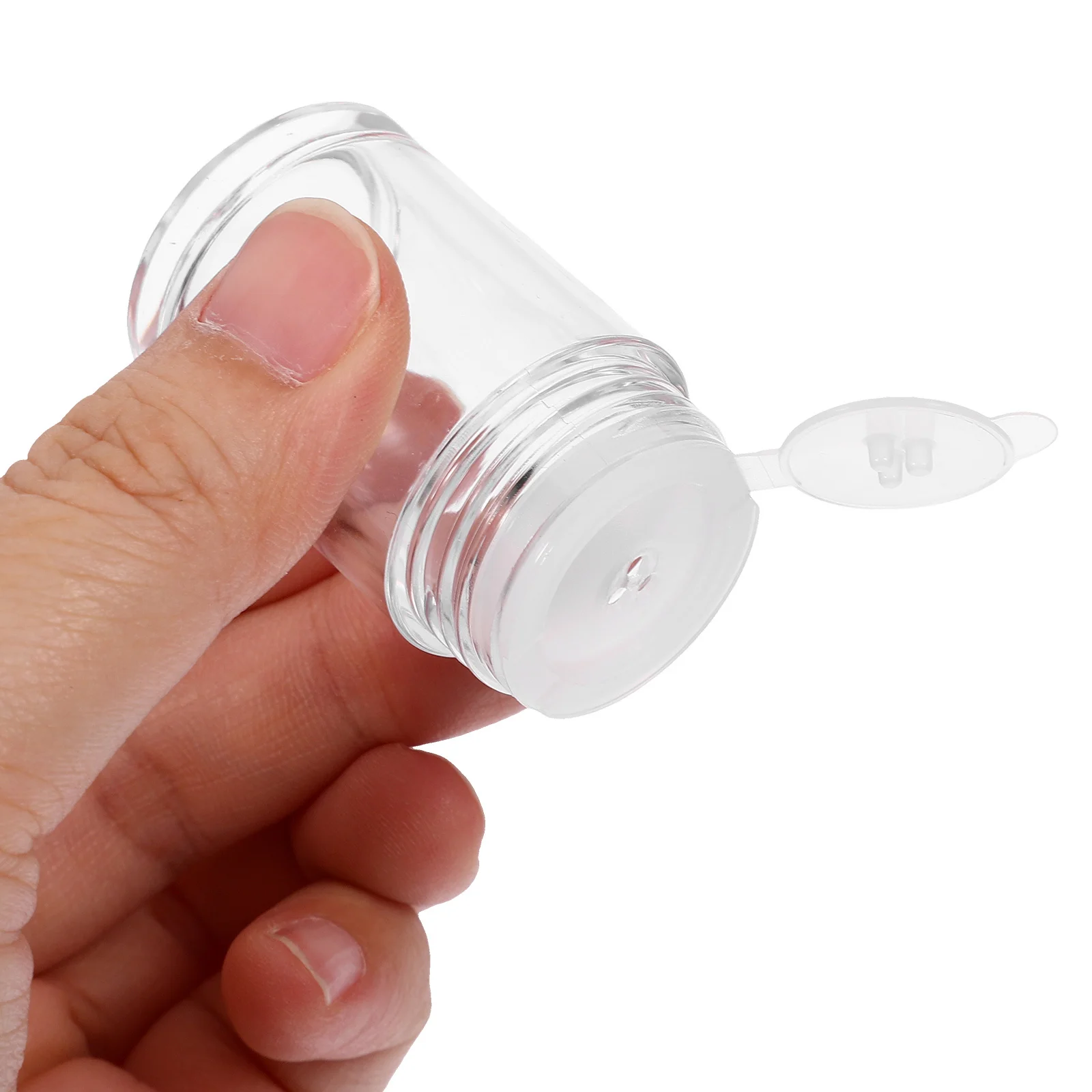 

6Pcs Loose Powder Bottles Flip-Type Lid Even Distribution Durable Practical Containers Elegant Chic Loose Powder Bottle