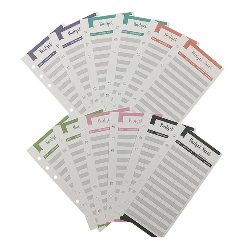 12pcs A6 Binder Budget Sheets Expense Tracker Fit Budget Cash Envelope Binder Budget Wallet For Personal And Business Use