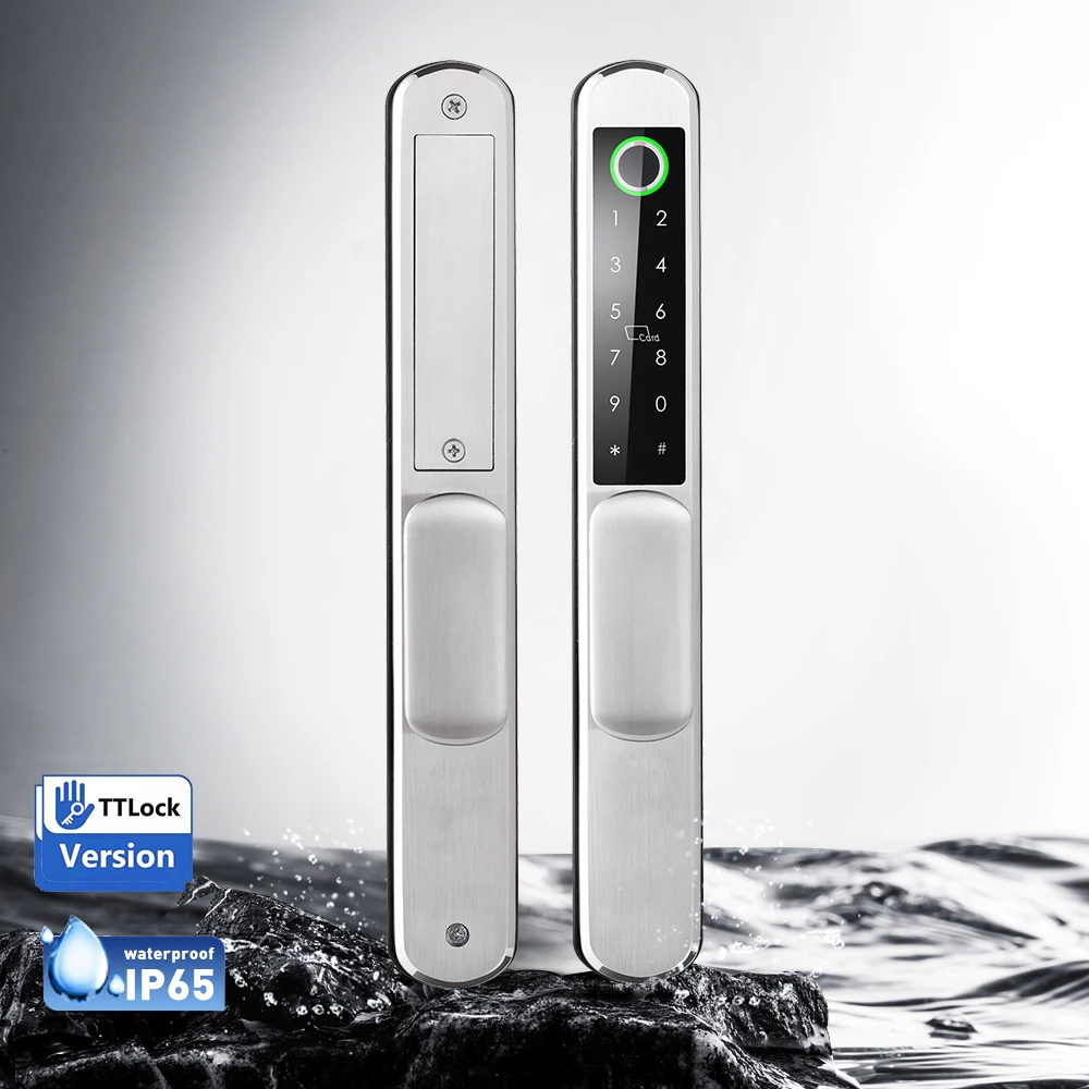 S4A 5072 Motorise A211F Waterproof IP65 SUS304 TTLock App Password Smart Home Sliding Fingerprint Door Lock