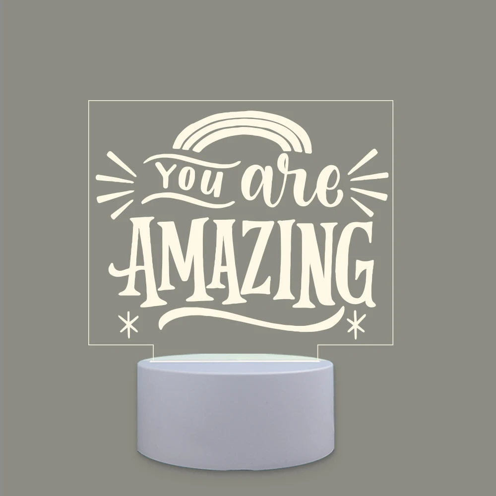 Motivational sentence 3D Led Night Light Mange Avatar Room Decor Gift