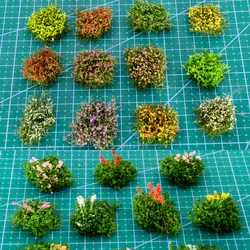 5pcs/lot Miniature Grass Cluster Tuft Flowers Railway Train Layout Military Scene DIY Model Making Decor Diorama Random Color