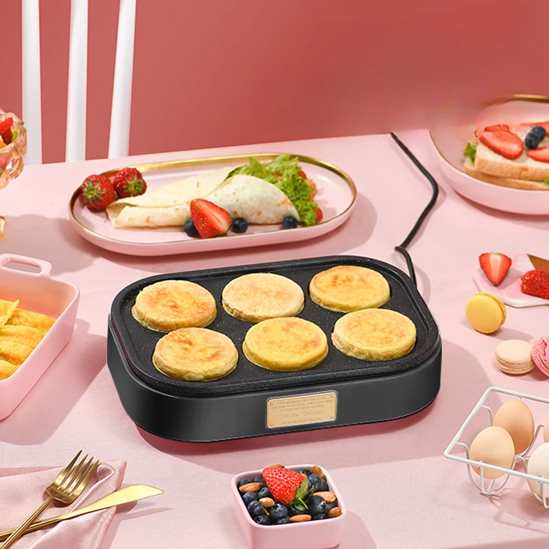 1pcs Electric Egg Hamburger Machine 220V Non-stick Frying Pan Egg Omelette Cooker Cake Crepe Maker Pancake Breakfast Machine