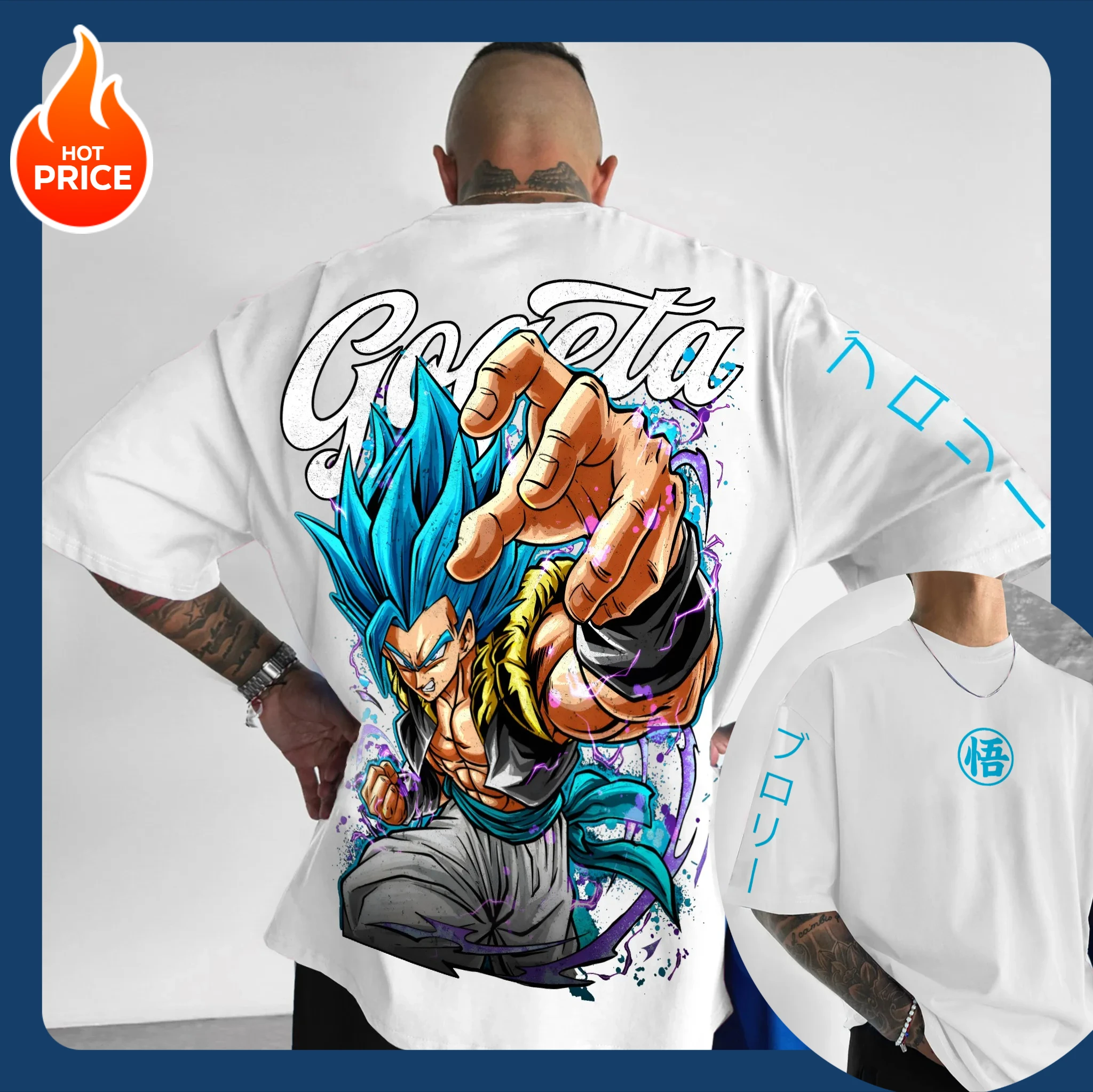 Het nieuwe heren-T-shirt met Dragon Ball-patroon en print met korte mouwen is een populaire trend voor de zomerse casual stijl van de