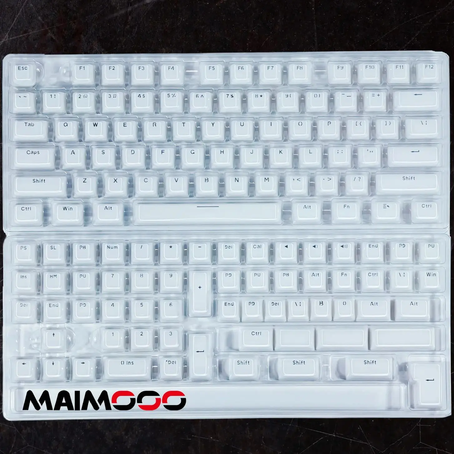 136keys Crystal Translucent Keycap PC Two-color Injection OEM Jelly Pudding For 61/68/75/84/87/108 Mechanical Keyboard Keycaps