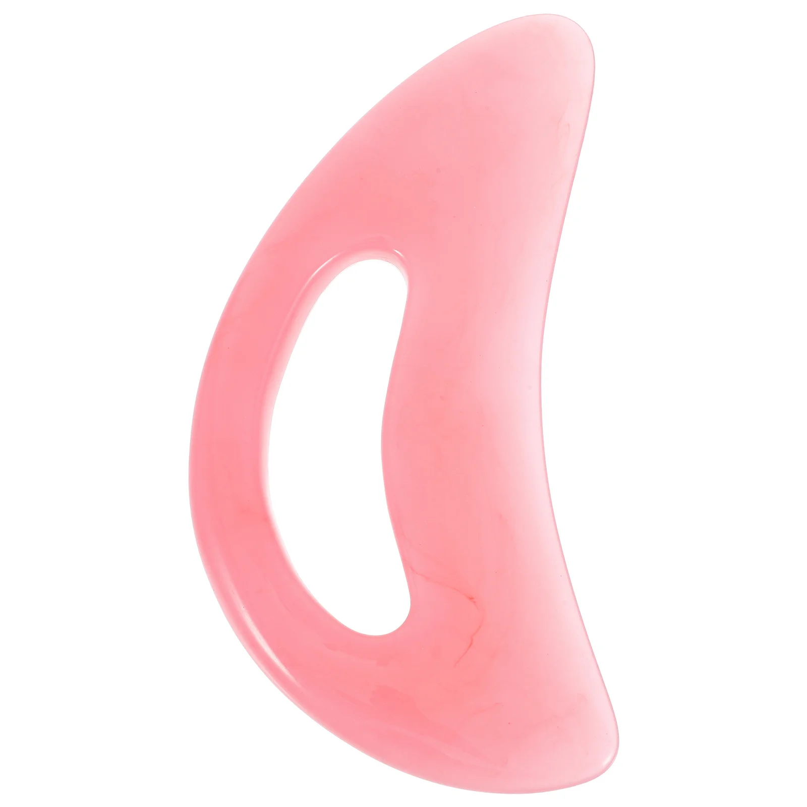 

Large Pink Crescent-Shaped Gua Sha Board Ergonomic Handle Home Body Neck Waist Back Massage Tool Resin Facial Sculpting Scraper