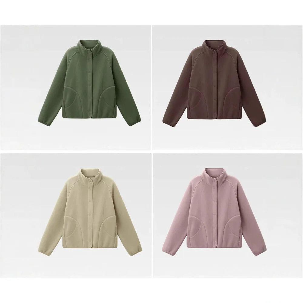 

Women's Casual Fce Jaet Stand Collar Long Sve Windproof Leisure Match All Autumn Winter New Sle Stand Fit