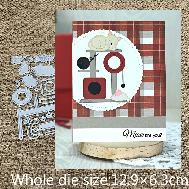 

New Design Craft Metal Cutting Dies cute Cat mouse climbing ladder toy Scrapbooking Album Paper Card Craft Embossing Die Cuts
