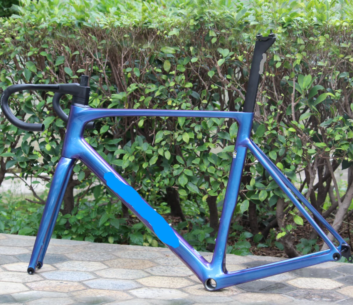 

AUE bike carbon frame disc white black road bike frameset V5RS bicycle carbon frame +handelbar seatpost 420-530mm in stock