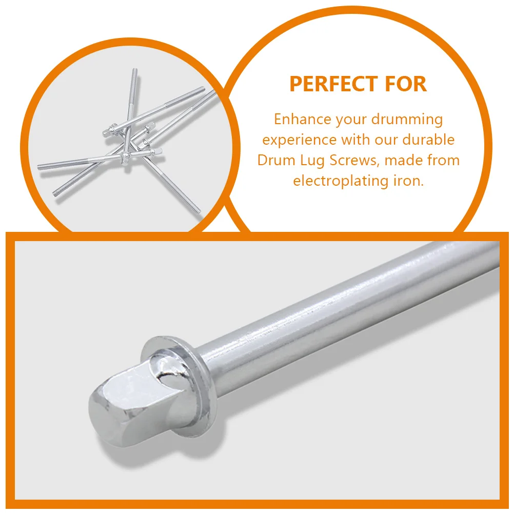 

6 Pcs Percussion Screws Drum Lug Mounting Repair Kit Bass Tension Rods 11cm Jazz
