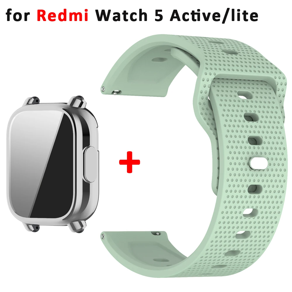 TPU-Hülle + Silikonarmband für Redmi Watch 5 Active/Lite, Displayschutzfolie für Redmi Watch 5 Active, Sportliches, weiches Armband