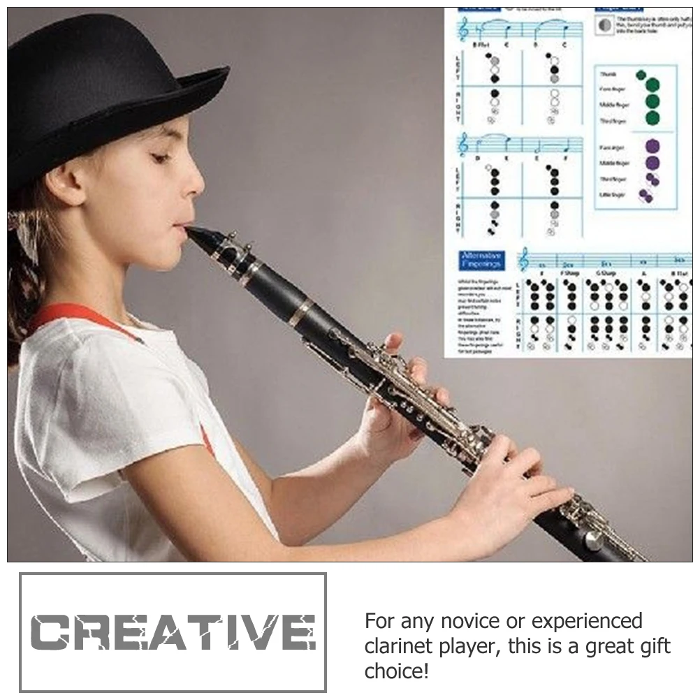 

Chart Clarinet Fingering Chord Practicing for Flute Vertical 157g Coated Paper Poster Student