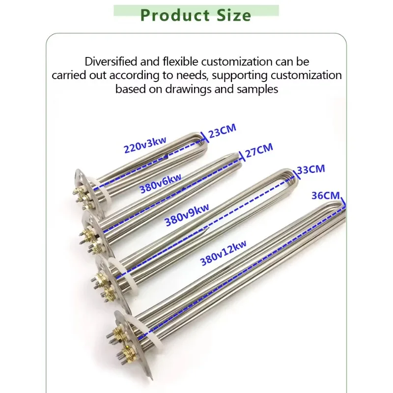 220V/380V Triangular Flange Stainless Steel Water Heater Element Dishwasher Heating Tube