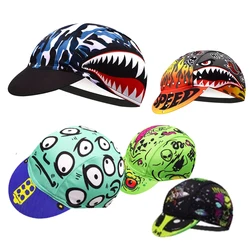 HIZOKU Cycling Caps Sawtooth Shark Floral Print Bike Hat One Size Fits Most