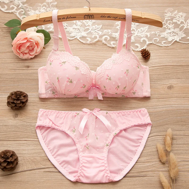 Girl Student Comfortable Training Bra Set for Teen Girls Kids Youth Underwear Suit Children Girls Wireless Cotton Bra