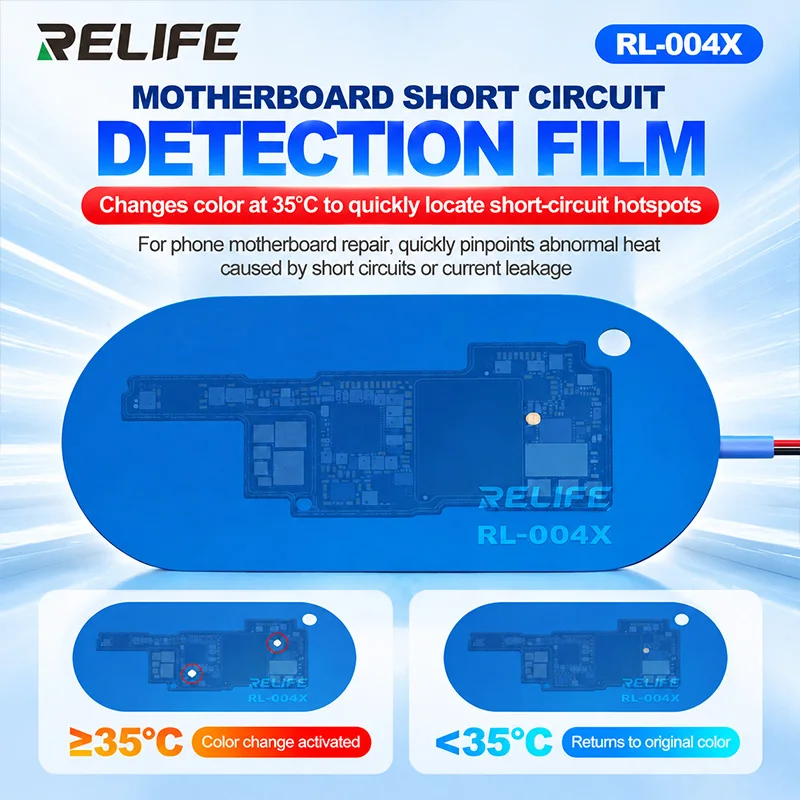 RELIFE RL-004X Motherboard Short Circuit Detection Film 35℃ Thermochromic Color Change For Phone PCB Fault Detection Repair