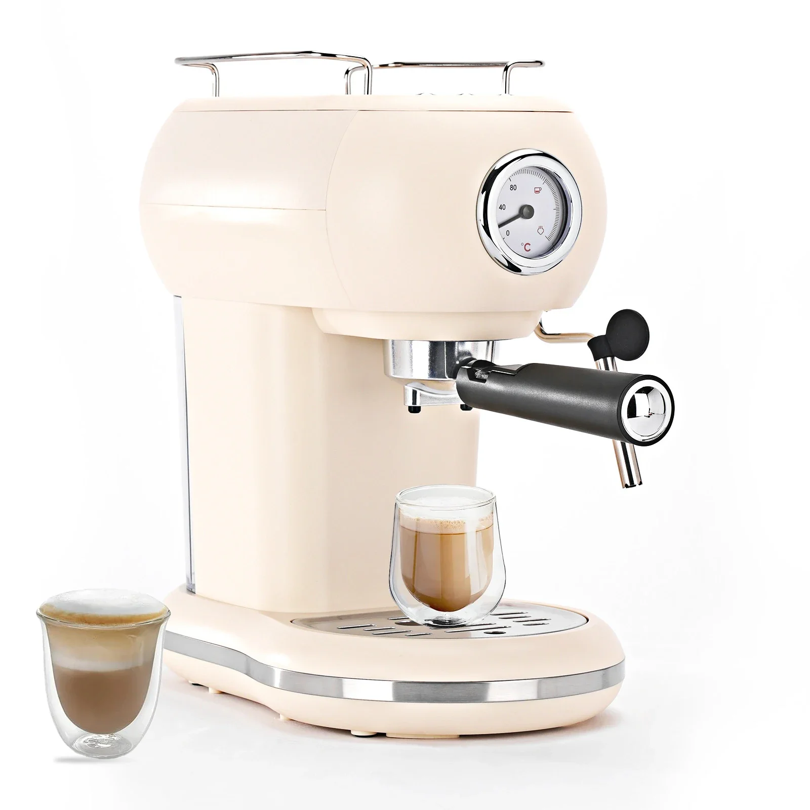 Mcilpoog 19Bar Semi Automatic Espresso Machine With Powerful Steamer,Compact Espresso Coffee Maker  for Cappuccino or Latte.